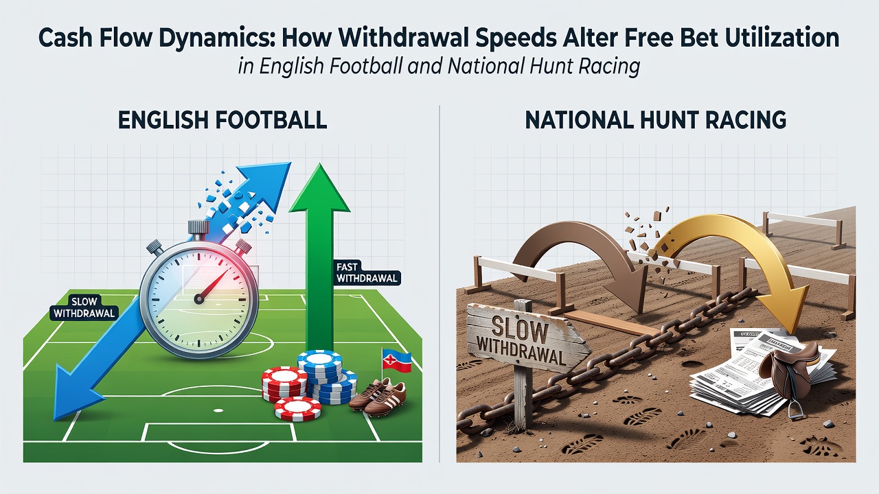 Illustration of cash flow patterns in sports betting platforms showing withdrawal timelines and free bet cycles