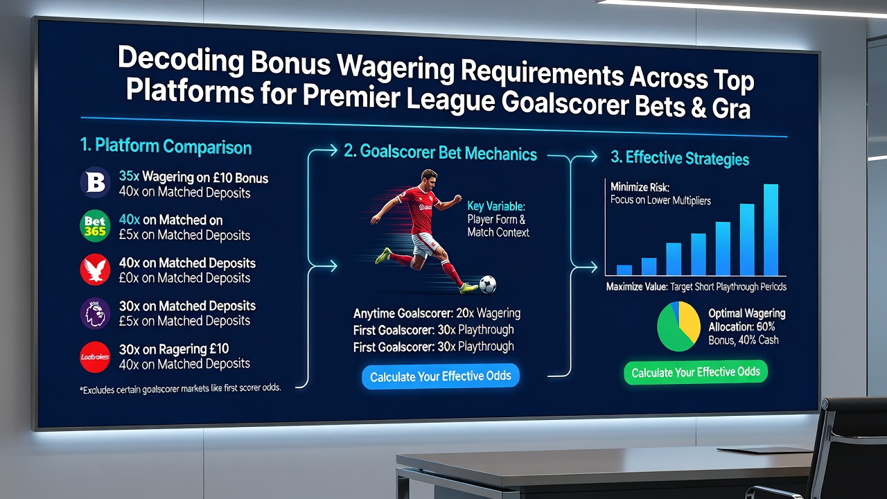 Comparison chart of wagering multipliers across football goalscorer and horse racing ante-post promotions