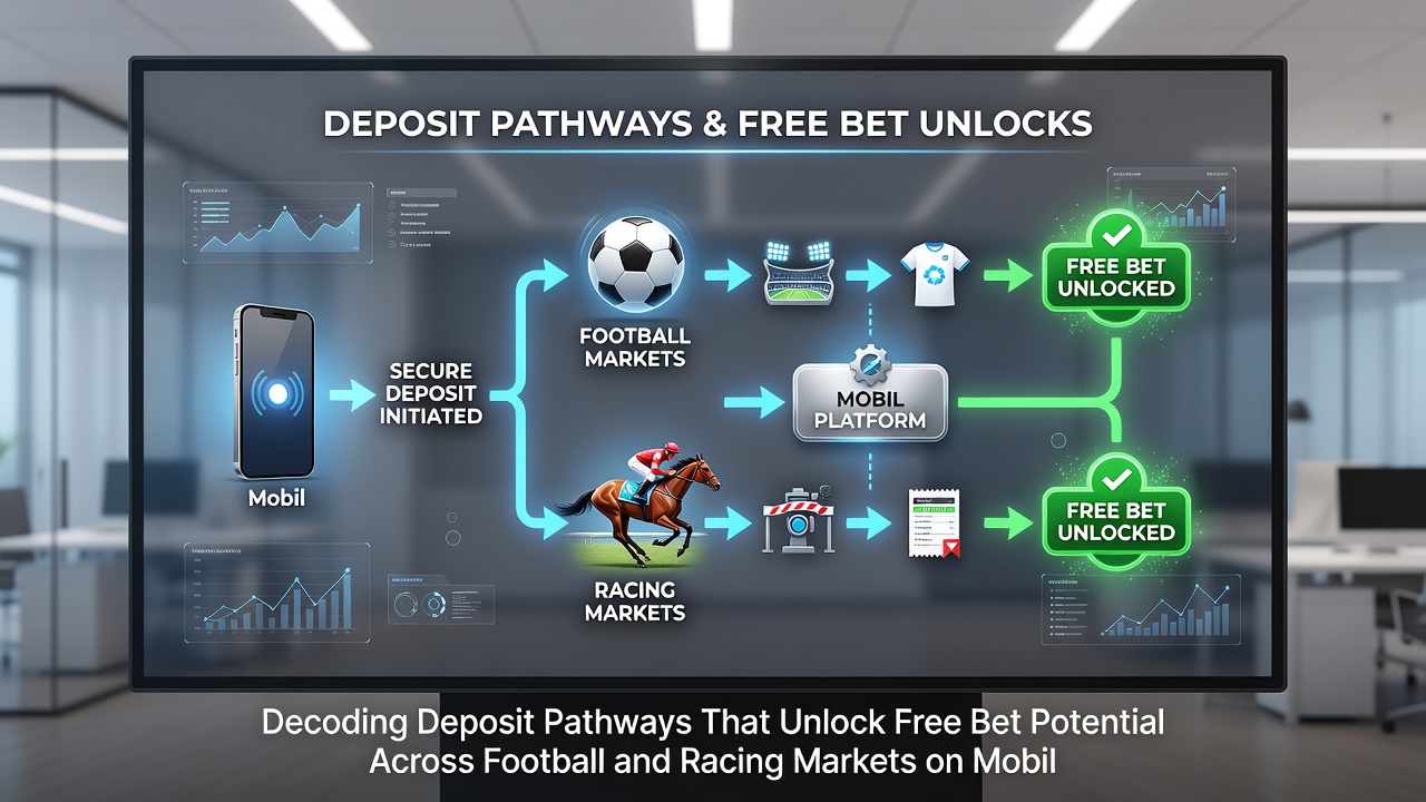 Smartphone screen displaying racing odds and deposit confirmation for free bet activation